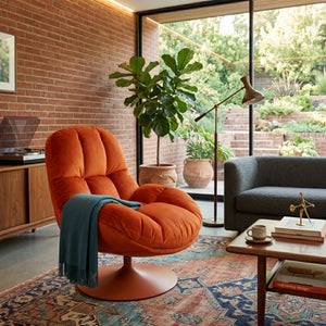  Modern European furniture - Velvet Swivel Lounge Chair - www.oroa.com | Oroa.com