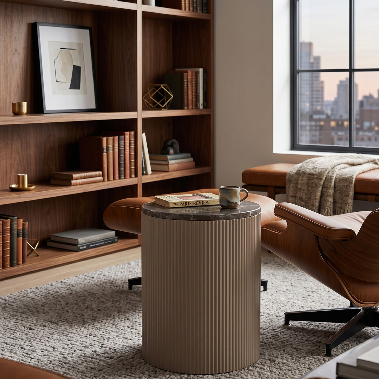   Modern European furniture - Beige Marble Round Side Table - www.oroa.com | Oroa.com