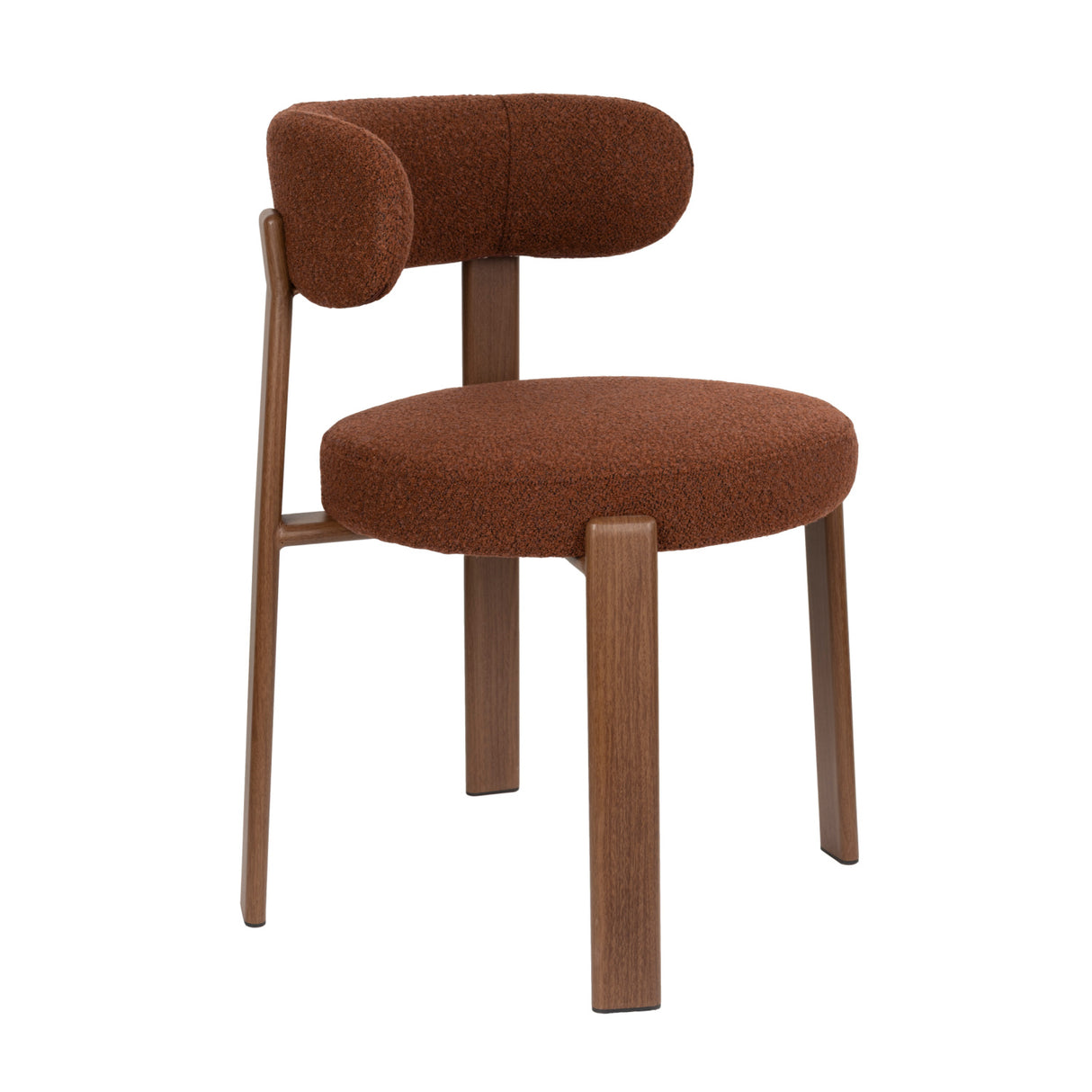   Modern European furniture - Brown Fabric Rounded Dining Chairs (2) - www.oroa.com | Oroa.com