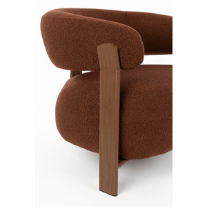   Modern European furniture - Brown Fabric Rounded Lounge Chair - www.oroa.com | Oroa.com