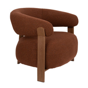   Modern European furniture - Brown Fabric Rounded Lounge Chair - www.oroa.com | Oroa.com