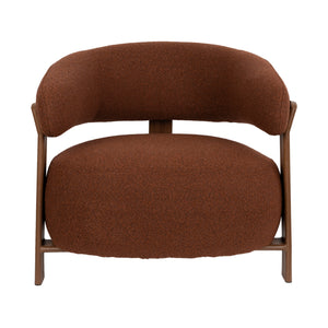   Modern European furniture - Brown Fabric Rounded Lounge Chair - www.oroa.com | Oroa.com
