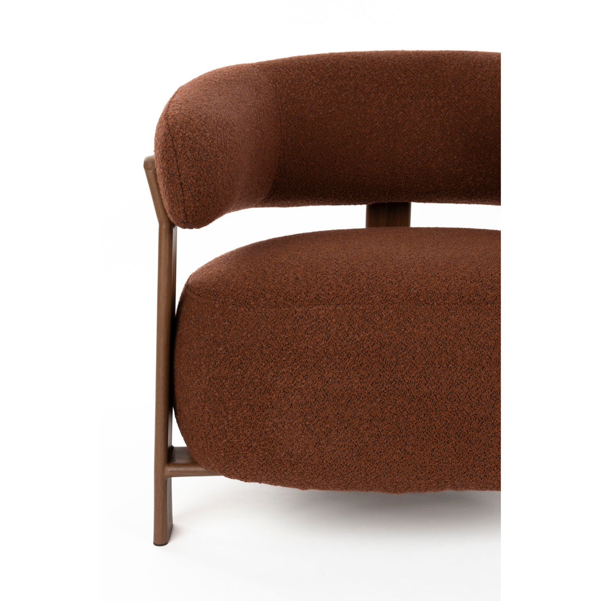   Modern European furniture - Brown Fabric Rounded Lounge Chair - www.oroa.com | Oroa.com