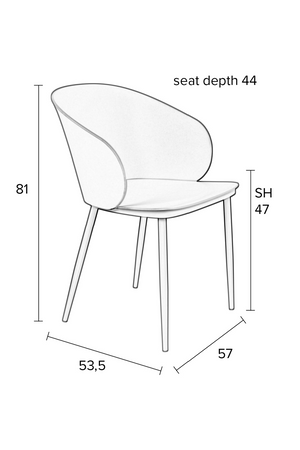 Curved Back Dining Chairs (2) | DF Gigi | Oroa.com