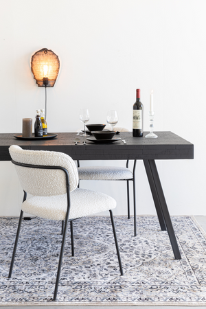 White Bouclé Dining Chairs (2) | DF Jolien | OROA.com