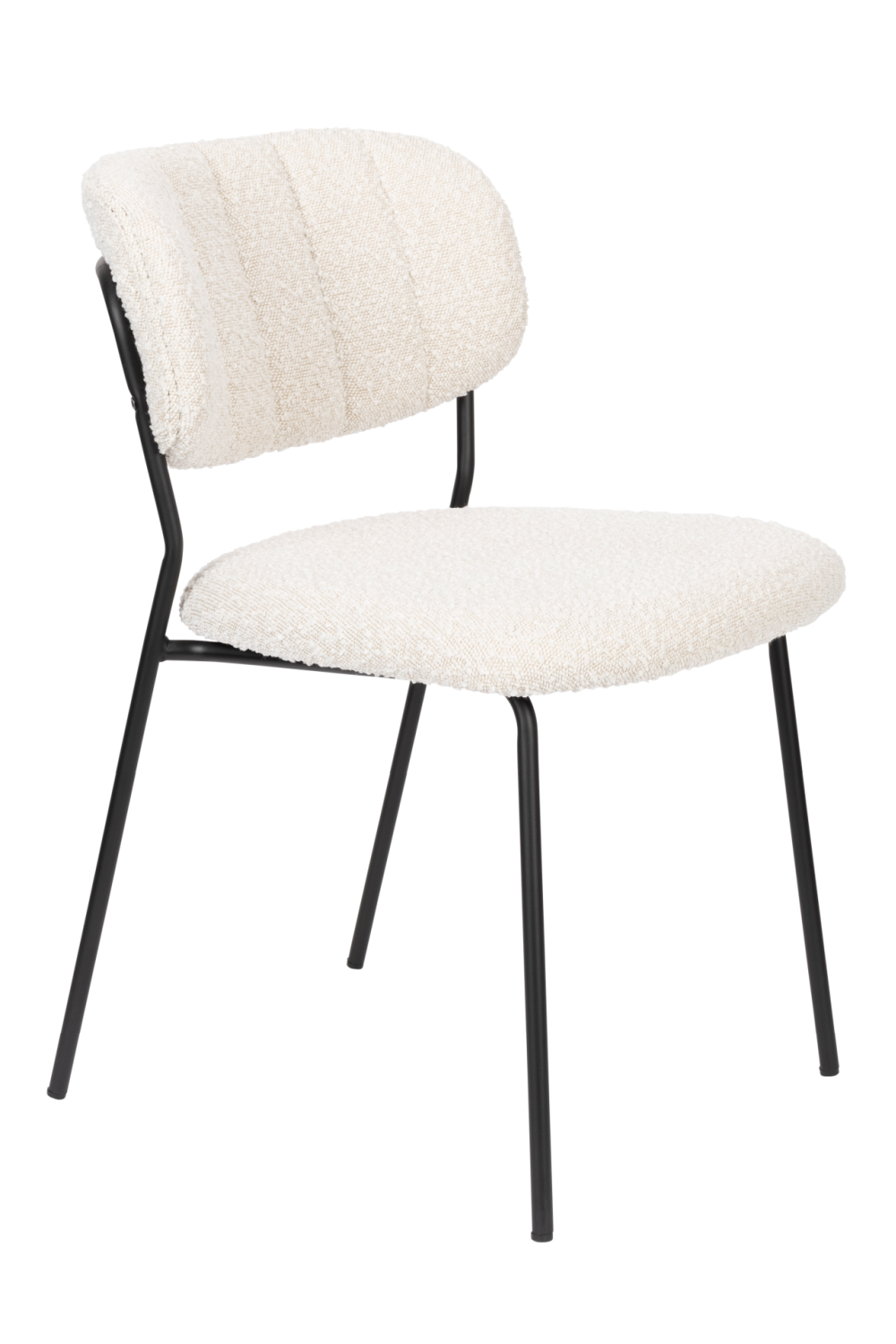 White Bouclé Dining Chairs (2) | DF Jolien | OROA.com