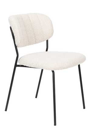 White Bouclé Dining Chairs (2) | DF Jolien | OROA.com