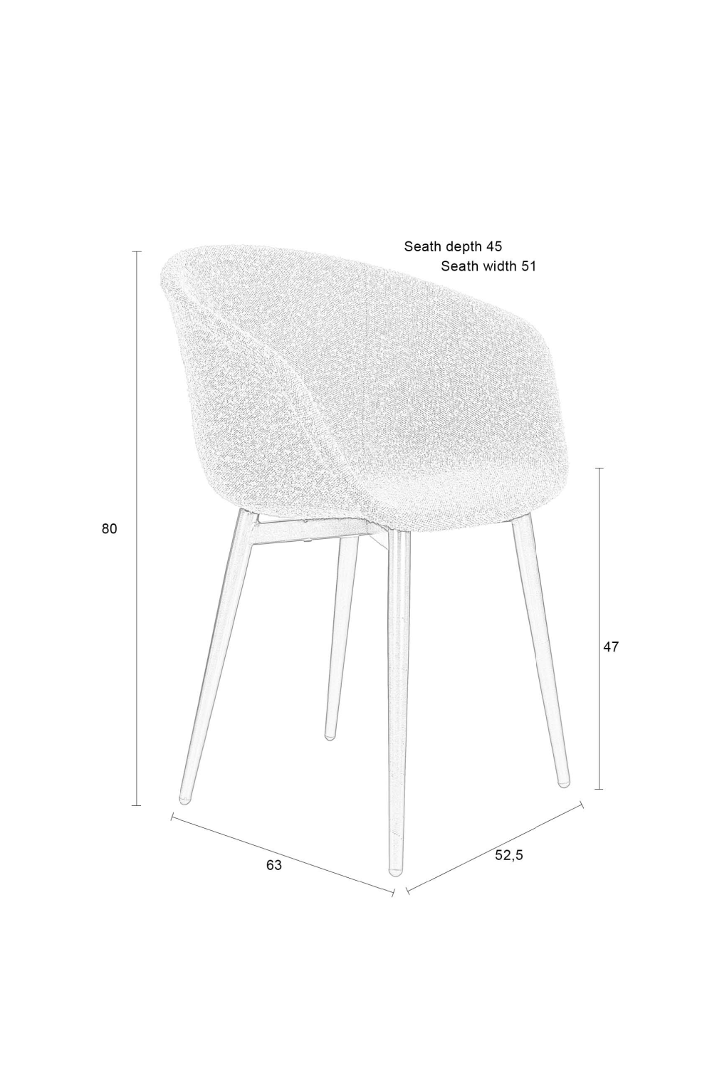 Gray Shell Dining Chairs (2) | DF Charly | OROA.com