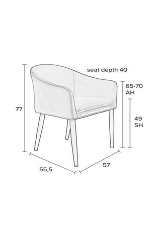 Velvet Dining Armchair | DF Catelyn | Oroa.com