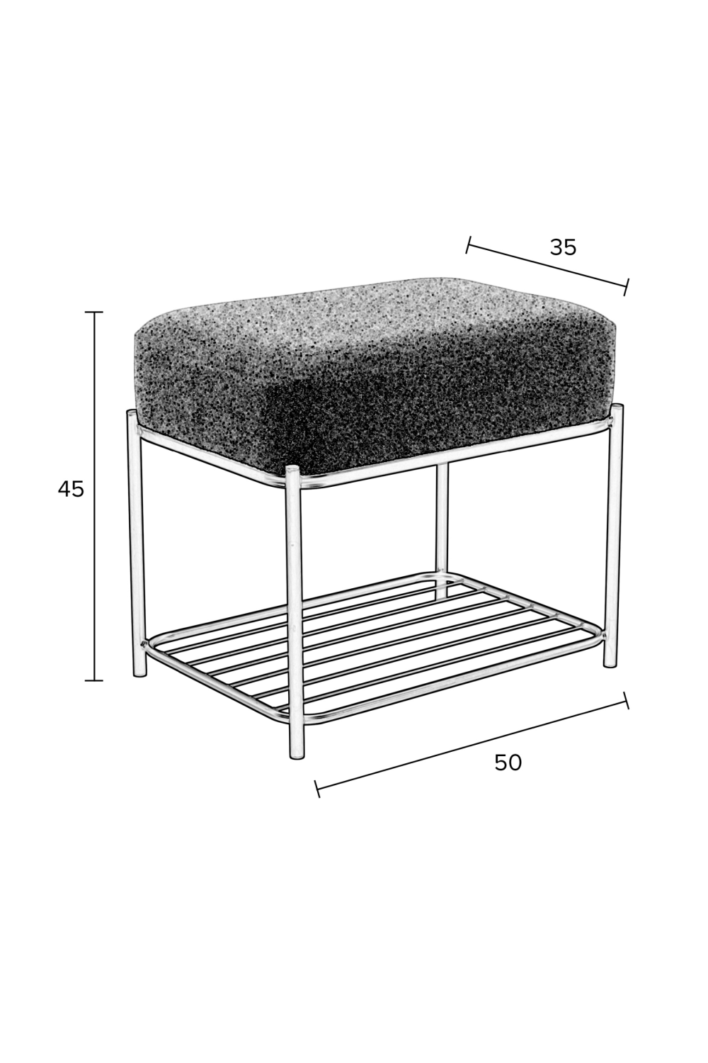 Padded Iron Stool | DF Milou | Oroa.com