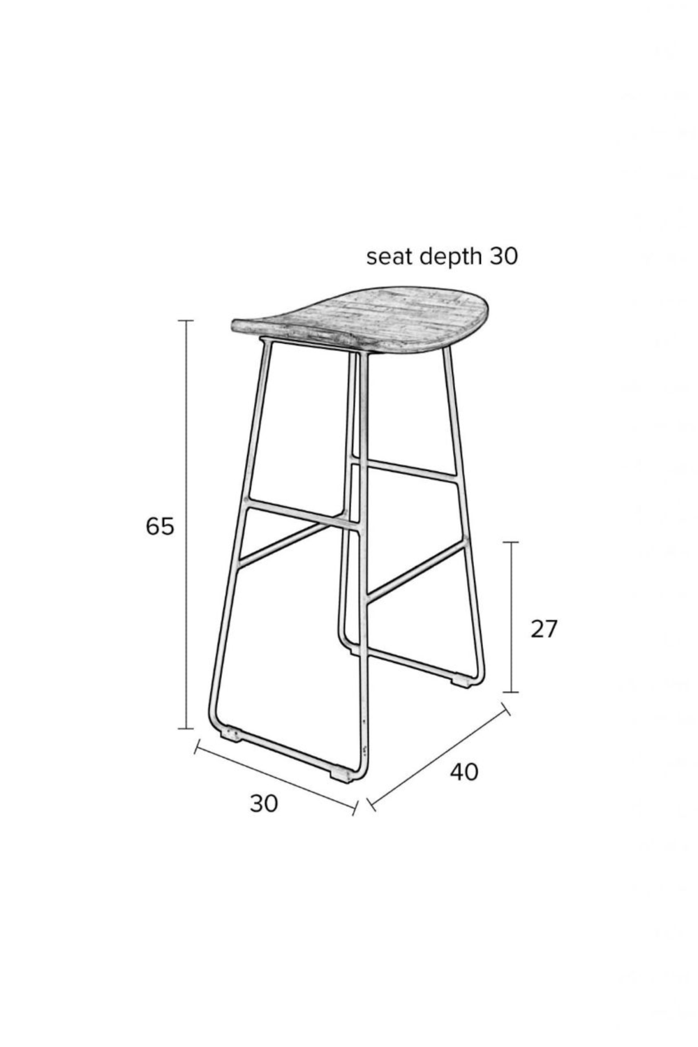   Modern European furniture - Brown Saddle Counter Stool - www.oroa.com | Oroa.com