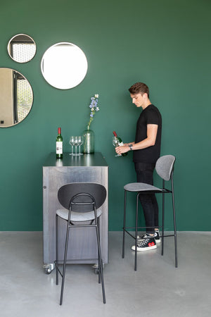 Gray Upholstered Barstools (2) | DF Donny | OROA.com