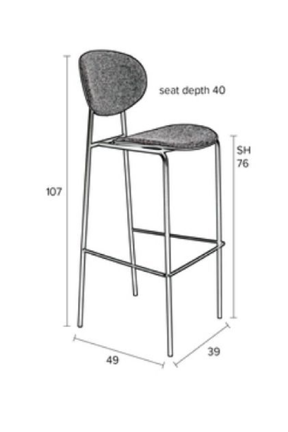 Gray Upholstered Barstools (2) | DF Donny | OROA.com