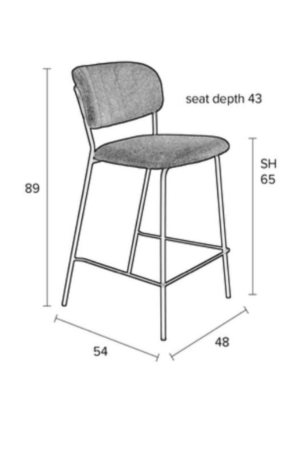 Upholstered Counter Stools (2) | DF Jolien | Oroa.com