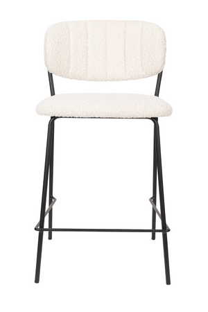   Modern European furniture - White Bouclé Counter Stools (2) - www.oroa.com | Oroa.com