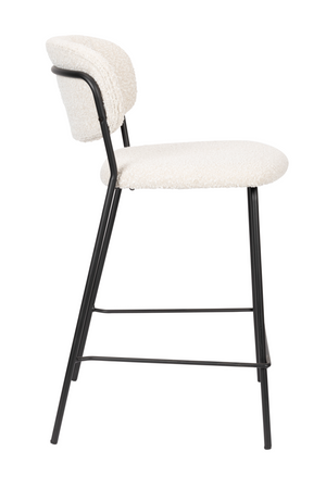   Modern European furniture - White Bouclé Counter Stools (2) - www.oroa.com | Oroa.com