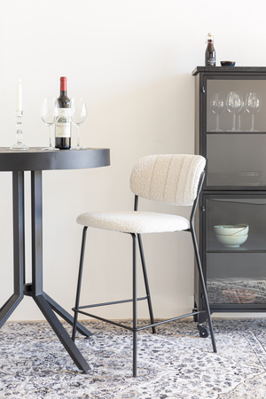   Modern European furniture - White Bouclé Counter Stools (2) - www.oroa.com | Oroa.com
