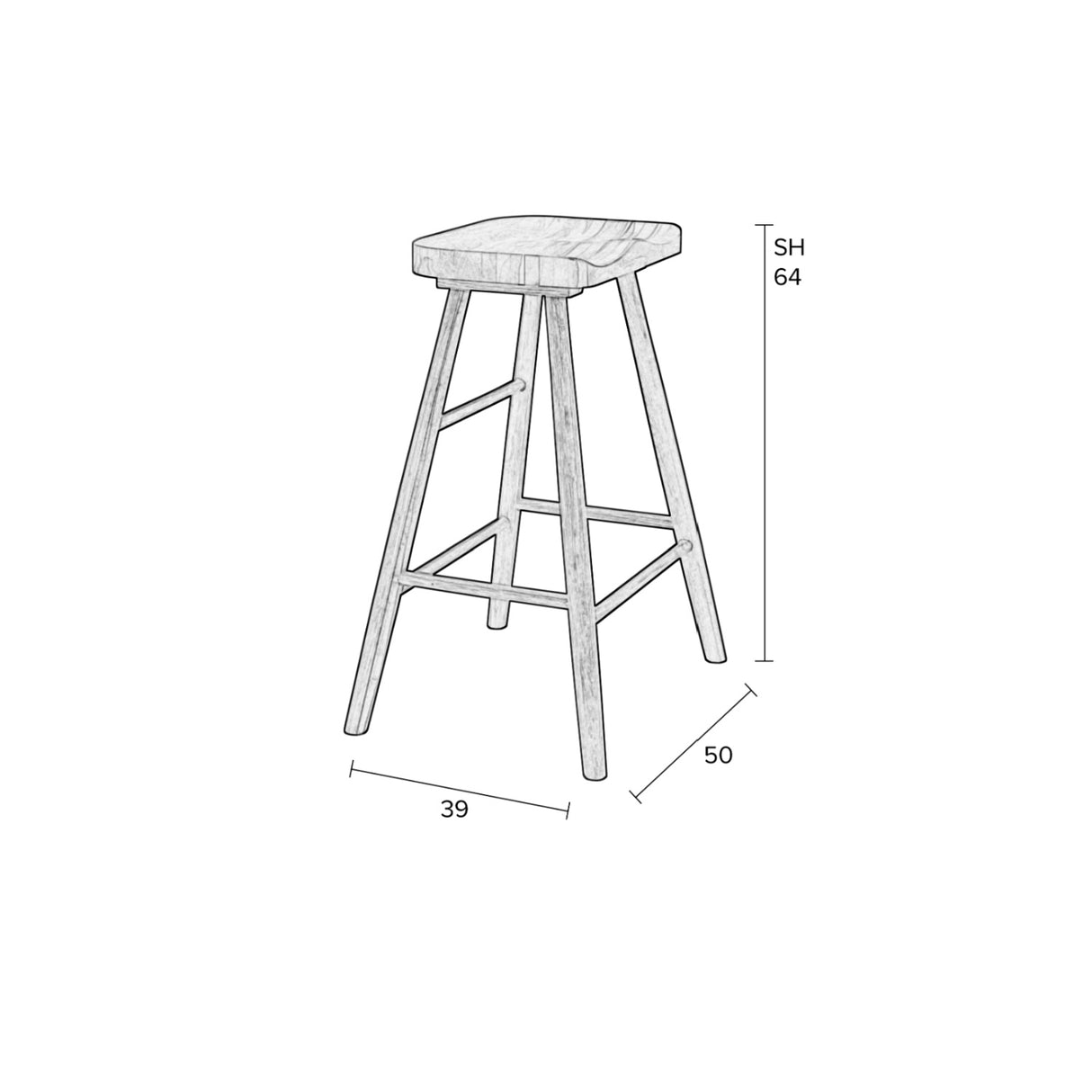   Modern European furniture - Oak Wood Counter Stool - www.oroa.com | Oroa.com