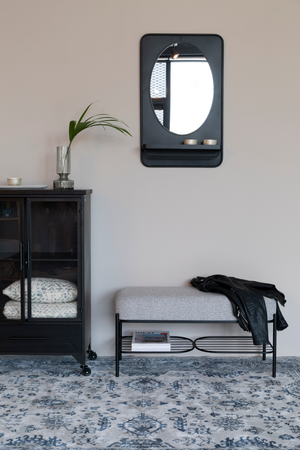 Gray Upholstered Bench | DF Milou | OROA.com