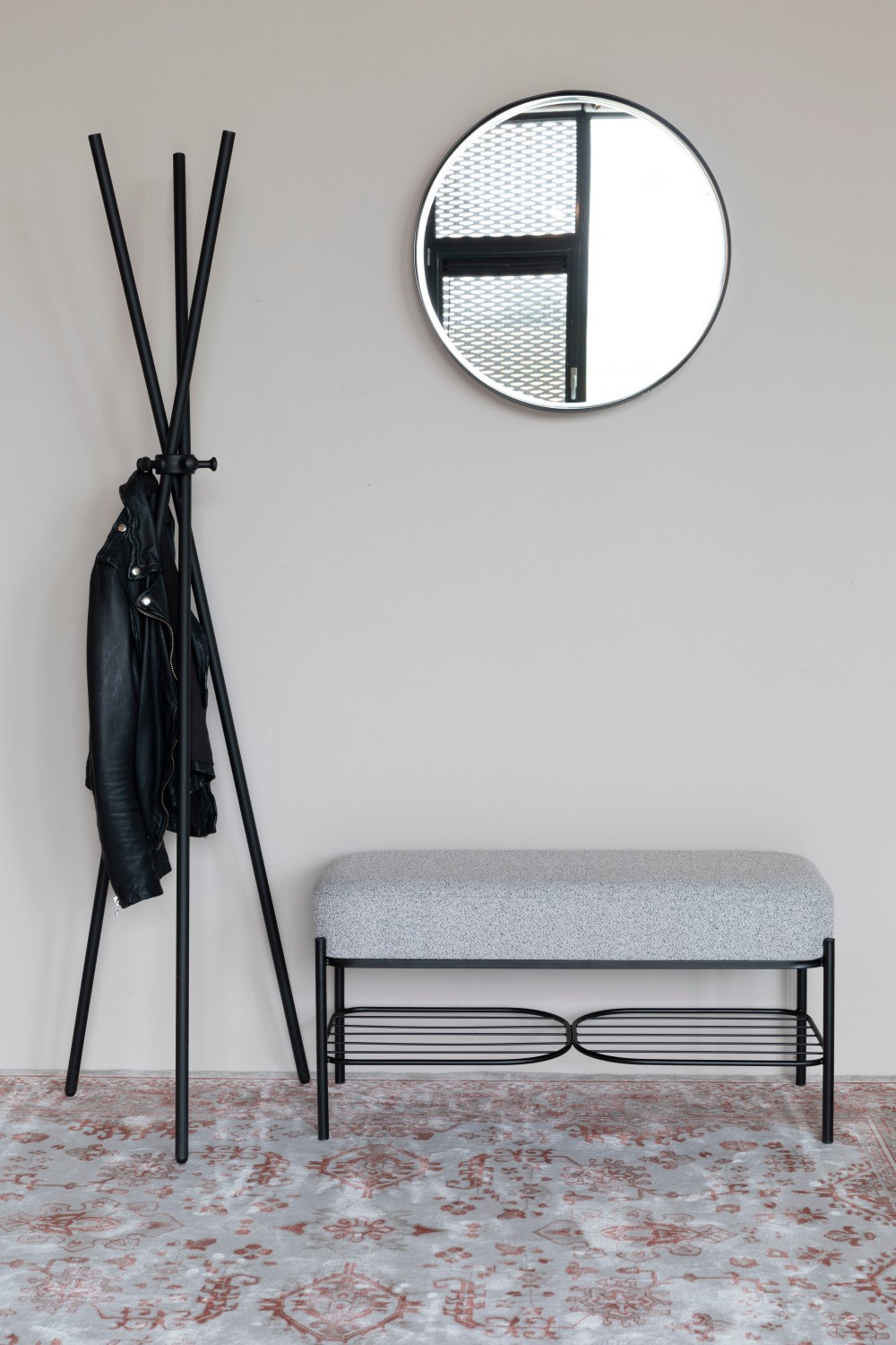 Gray Upholstered Bench | DF Milou | OROA.com