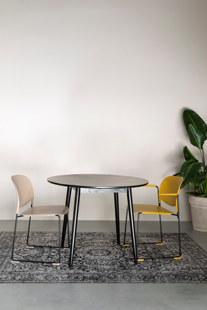 Round Black Wood Dining Table | DF Fabio | Oroatrade.com