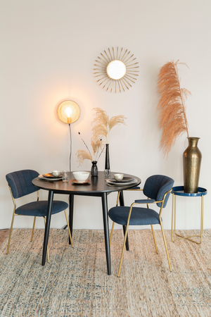 Round Black Wood Dining Table | DF Fabio | Oroatrade.com