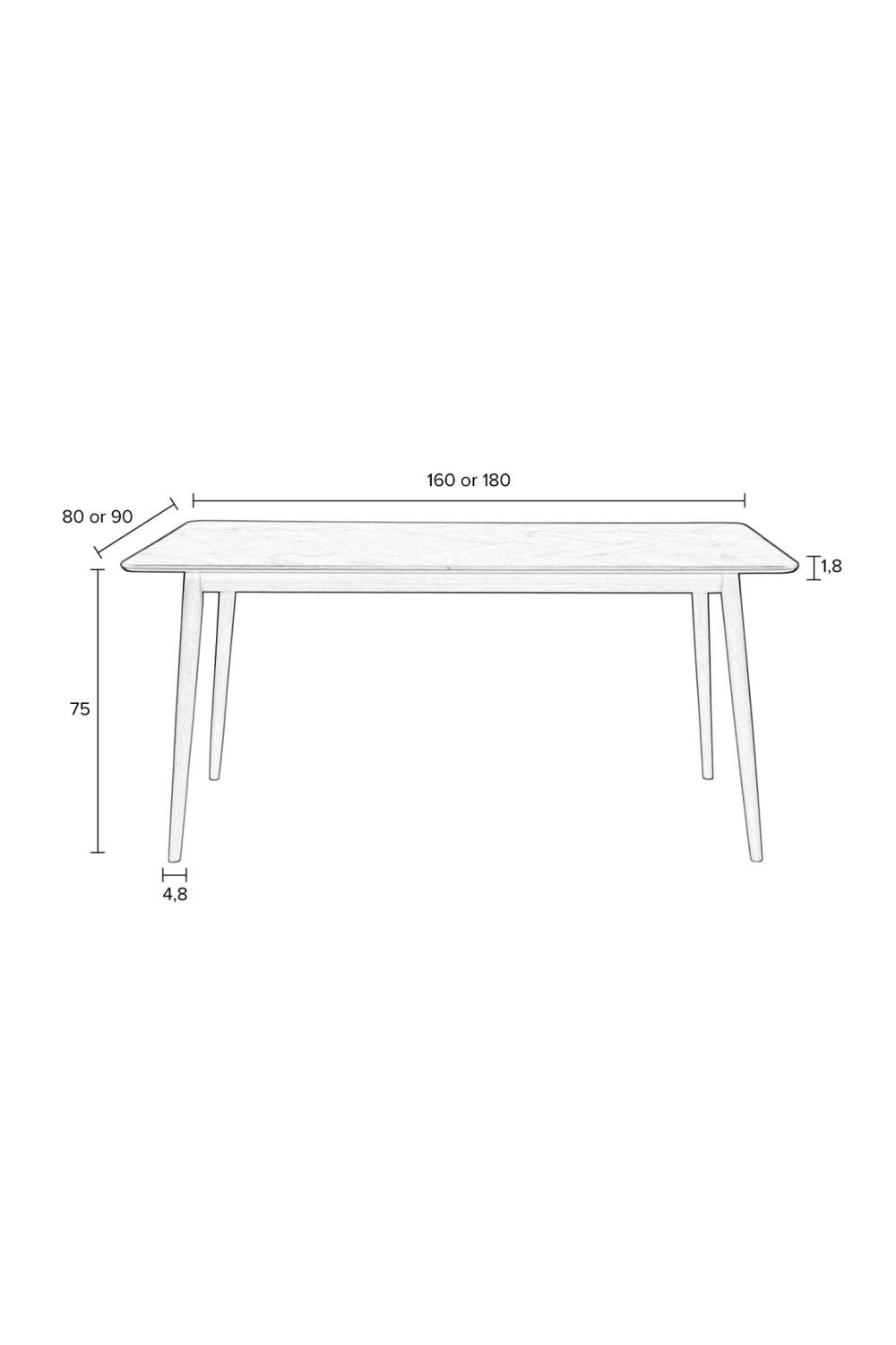 Rectangular Black Dining Table | DF Fabio | OROA.com