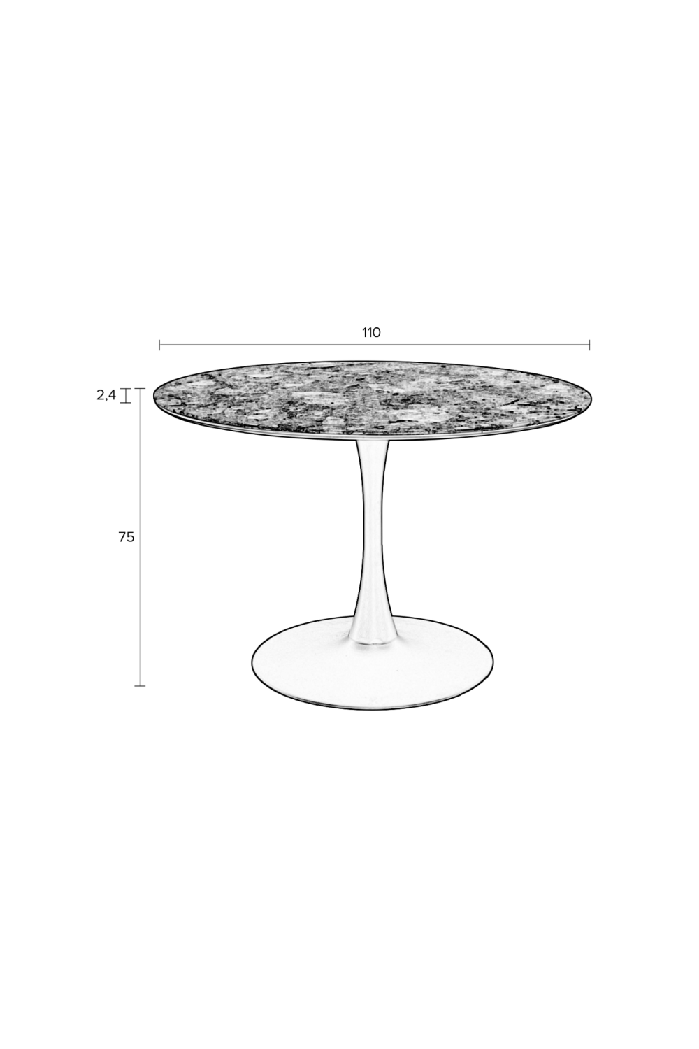 Marble Finish Pedestal Dining Table | DF Maru | Oroa.com