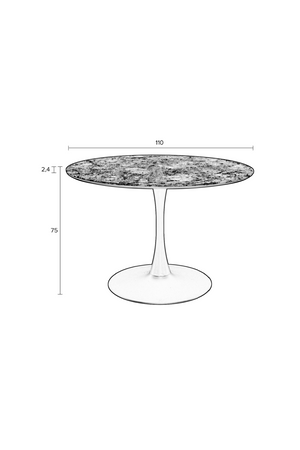 Marble Finish Pedestal Dining Table | DF Maru | Oroa.com