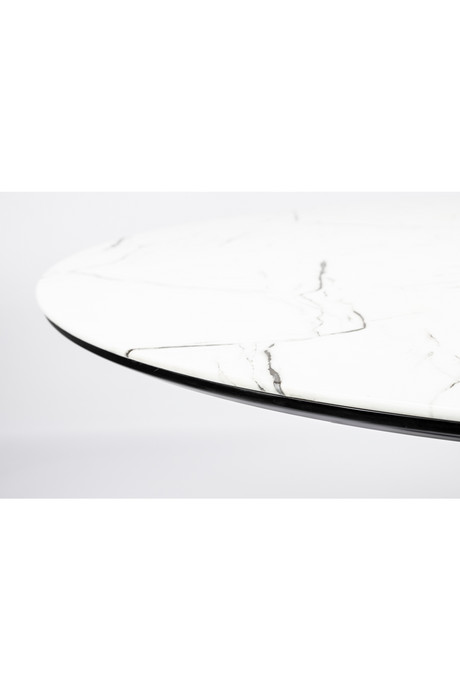 Marble Finish Pedestal Dining Table | DF Maru | Oroa.com