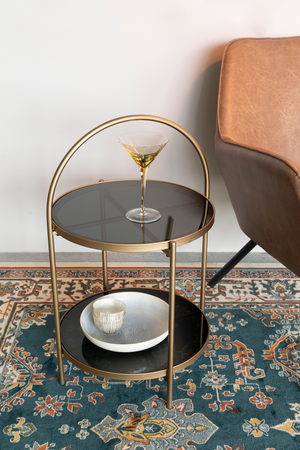 Round Gold Framed Side Table | DF Maeve | OROA.com