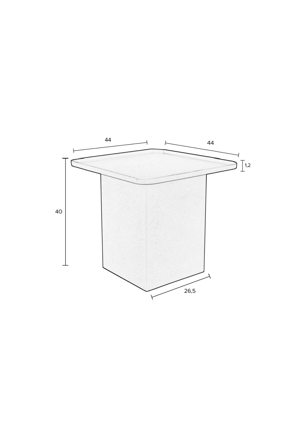 Square Iron Side Table | DF Sverre | OROA.com