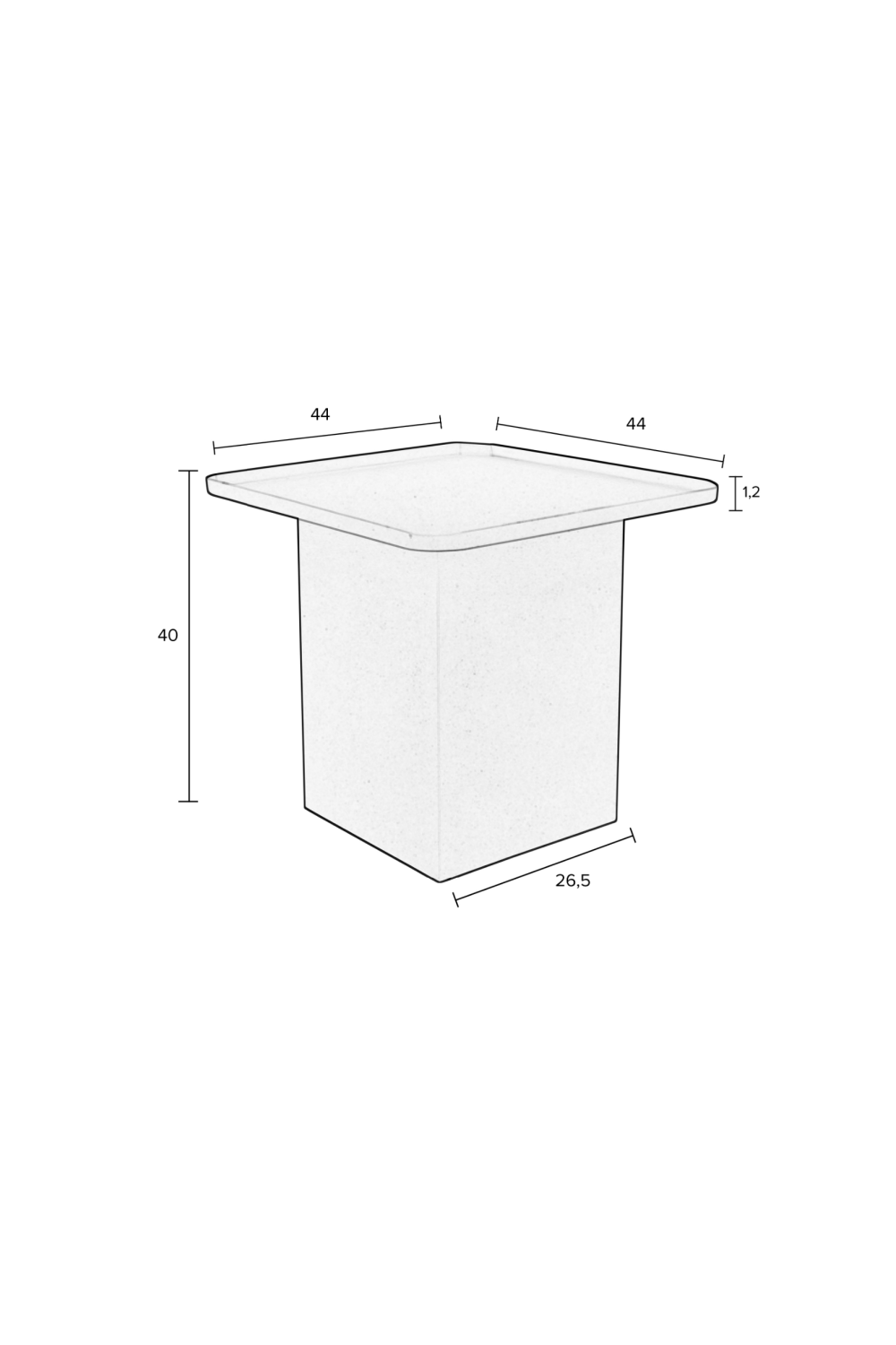 Square Iron Side Table | DF Sverre | OROA.com