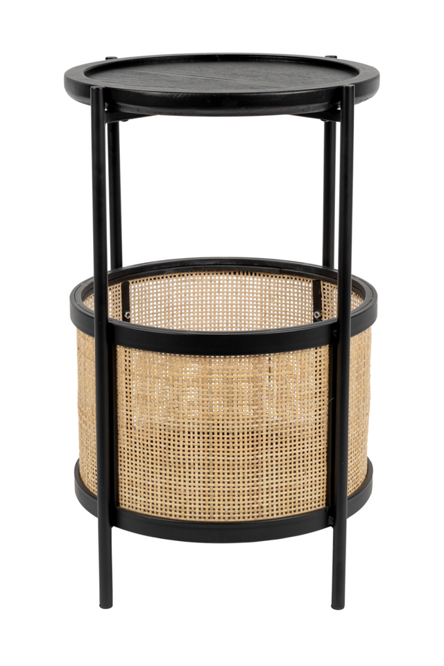 Rattan Accented Side Table | DF Makoto | OROA.com