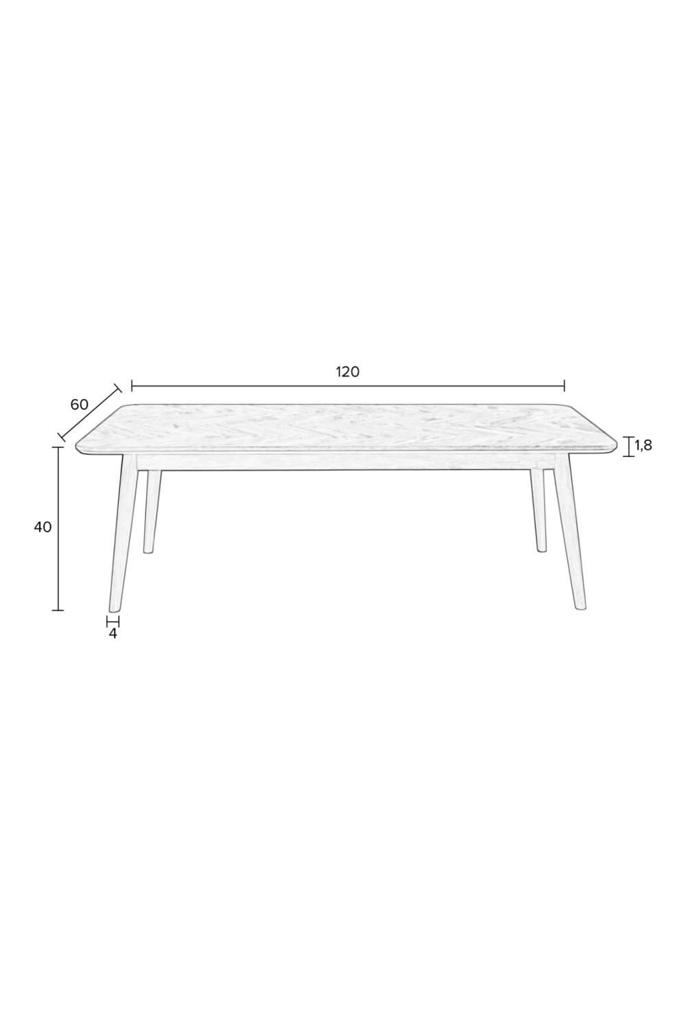 Rectangular Wood Coffee Table | DF Fabio | OROA.com