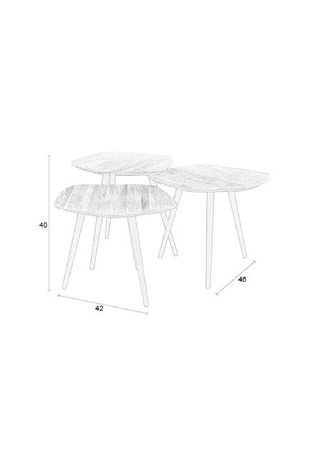 Teak Modern Coffee Table Set (3) | DF Cuties | OROA.com