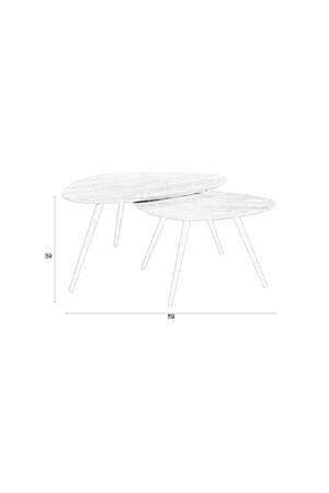 Teak Nesting Coffee Tables (2) | DF Pion | OROA.com