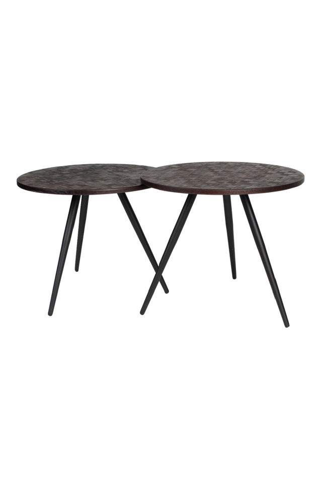 Teak Round Side Table Set (2) | DF Webster | OROA.com