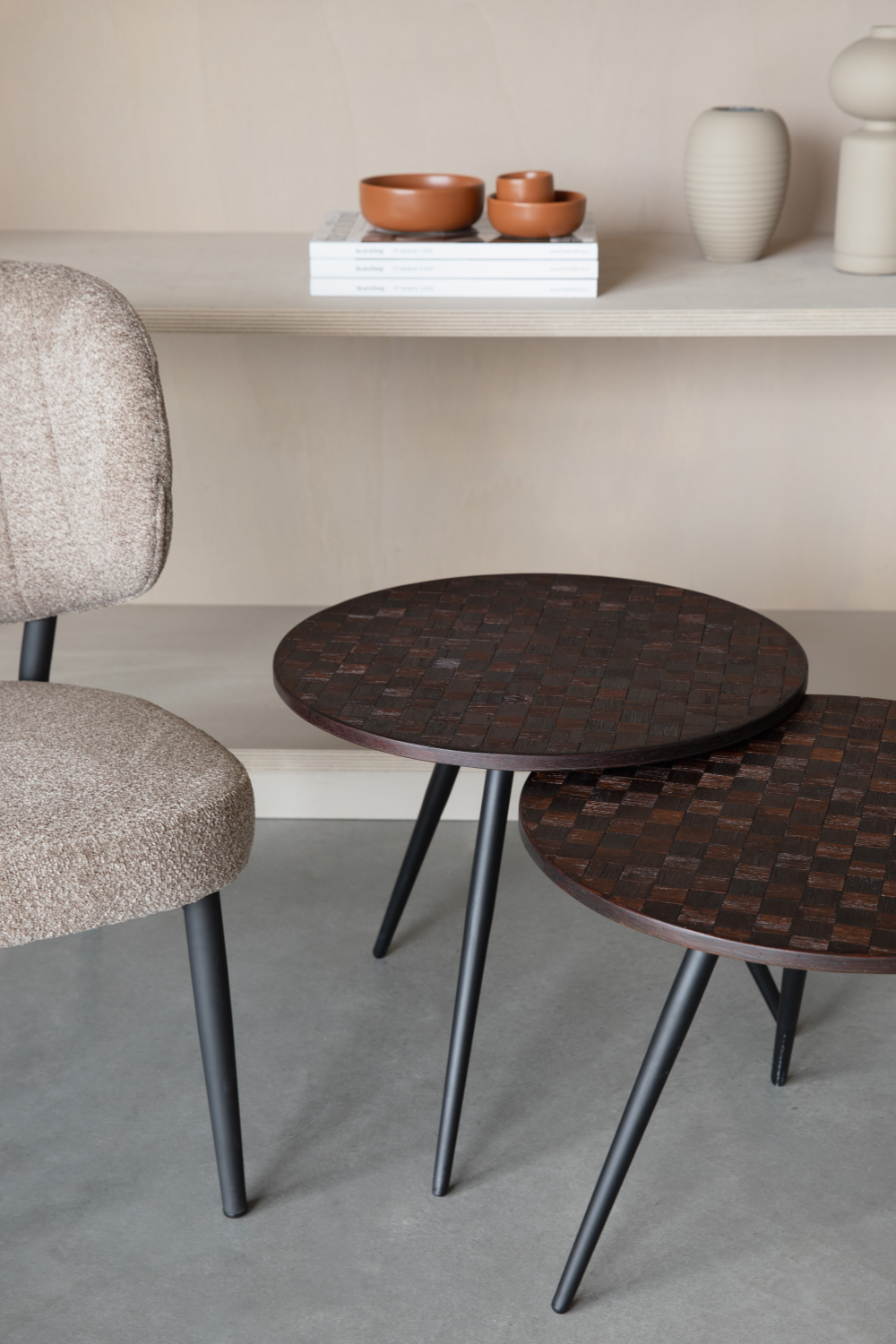 Teak Round Side Table Set (2) | DF Webster | OROA.com