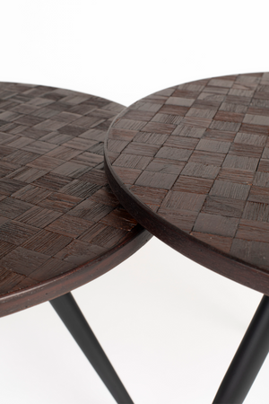Teak Round Side Table Set (2) | DF Webster | OROA.com