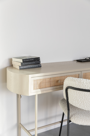 Beige Console Table With Drawers | DF Amaya | OROA.com