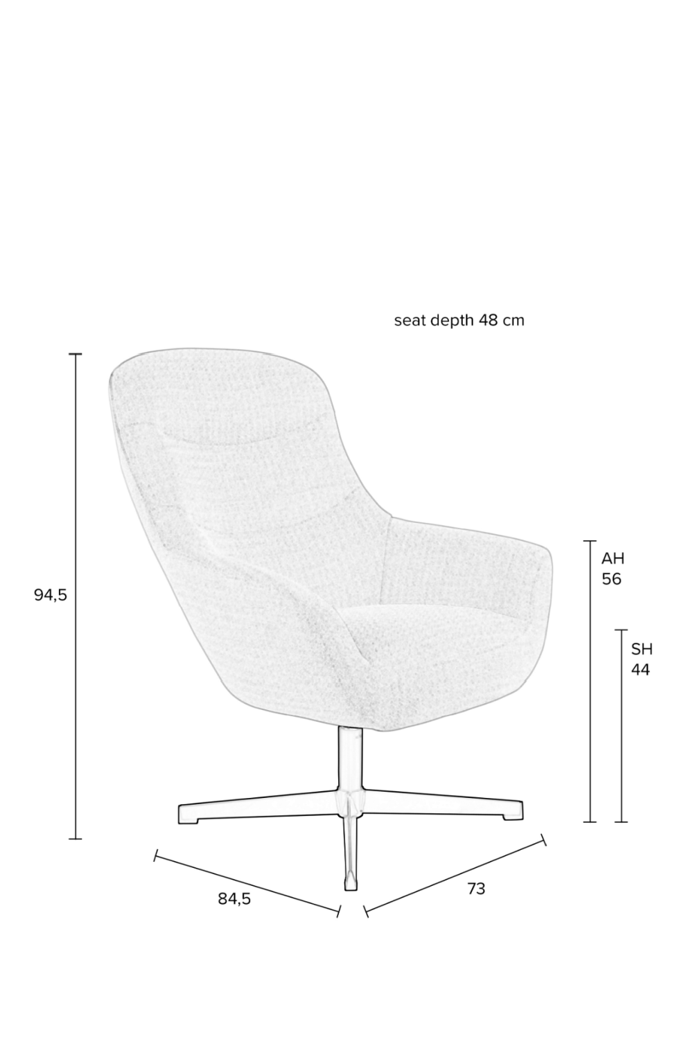 Upholstered Swivel Lounge Armchair | DF Yuki | Oroa.com