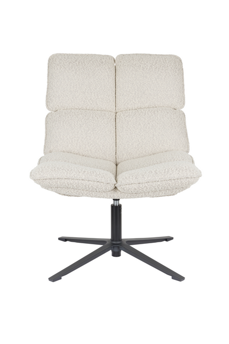 Channeled White Lounge Chair | DF Bros | OROA.com