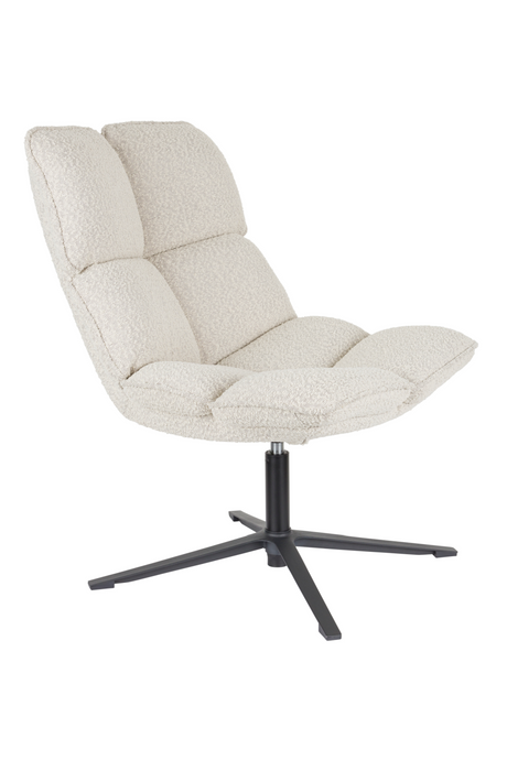   Channeled White Lounge Chair | Oroa.com
