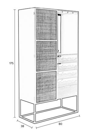 Rattan Webbing Wine Cabinet | DF Guuji | OROA.com