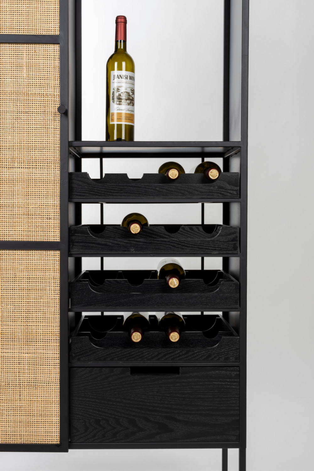 Rattan Webbing Wine Cabinet | DF Guuji | OROA.com