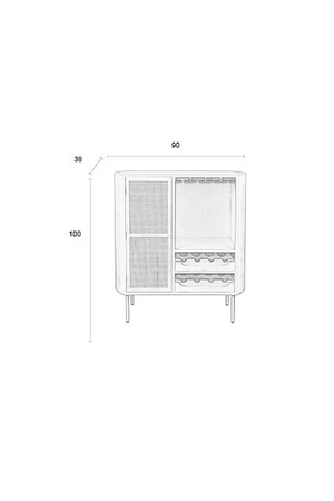 Beige Wooden Wine Cabinet | DF Amaya | OROA.com