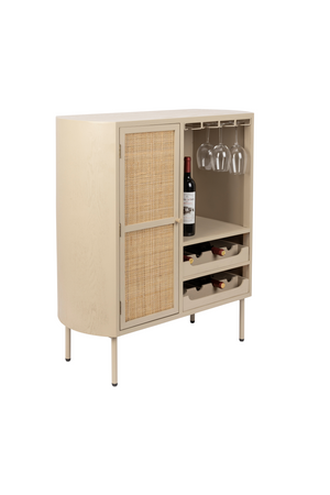 Beige Wooden Wine Cabinet | DF Amaya | OROA.com