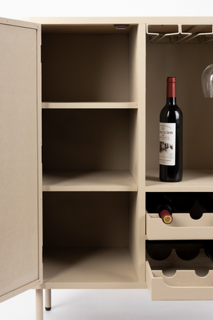 Beige Wooden Wine Cabinet | DF Amaya | OROA.com