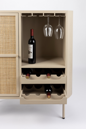 Beige Wooden Wine Cabinet | DF Amaya | OROA.com